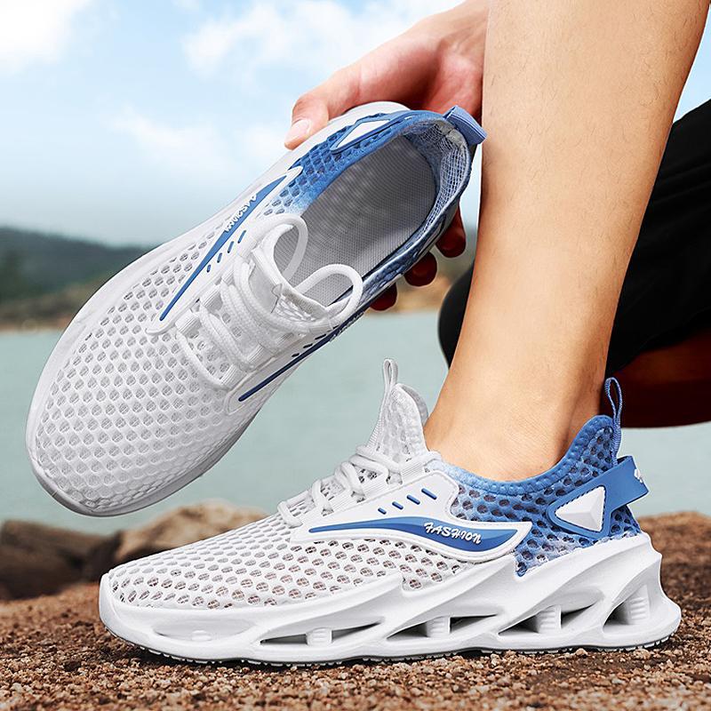 Men's shoes 2025 summer new mesh breathable hollow mesh breathable casual shoes lightweight soft sole outdoor sports shoes