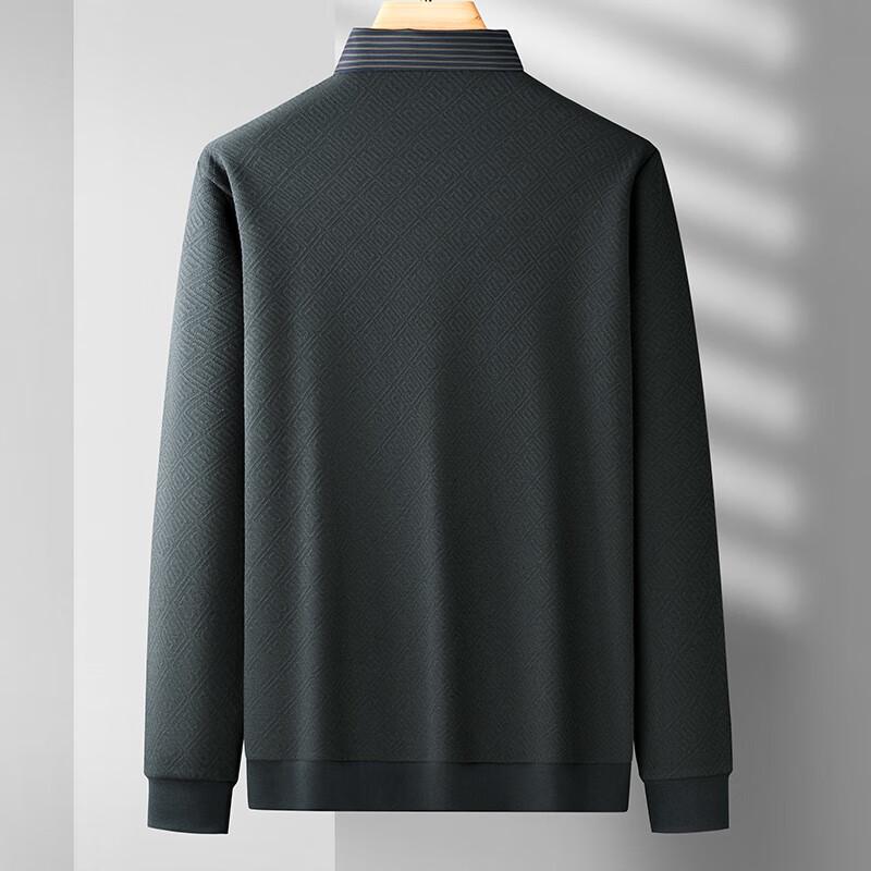 Men's Plus Size Fleece-lined Faux Two-piece Shirt Collar Sweatshirt