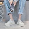 Kleine weiße Schuhe Damen Frühling neue Leder Plateau Casual Einzelne Schuhe Low-Top Canvas Mode Vielseitige Board-Schuhe