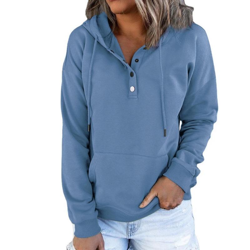 Women S Long Sleeve Loose Casual Hooded Sweatshirt With Drawstring Pockets