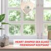 Heart-Shaped Sea Glass Friendship Decor For Christmas Ornaments Heart Seaglass Tree Hanging Keepsake Pendant Birthday Gift Xmas