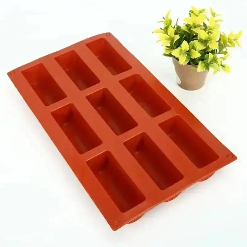 New Baking Tools 9 Cavity Silicone Mold 3D Stick Half-cylindrical Long Strip Shape Chocolate Truffle Mousse Cake Dessert Mold