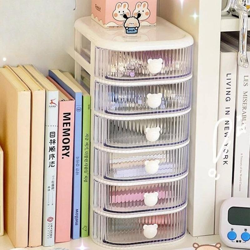 5-Tier Desktop Organizer Cute Drawer Storage Box Pen Holder and Storage Rack for Students Offices Children and Hair Accessories