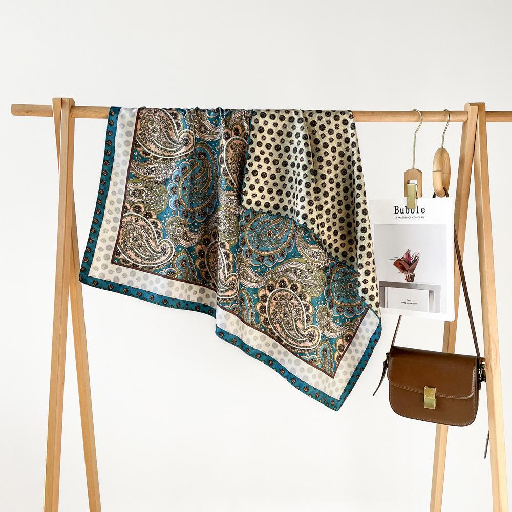 90*90Cm Square Scarf Twill Cotton Feeling Women Head Shawls And Wraps Luxury Print Neck Scarves Hijab Bandana Pashmina