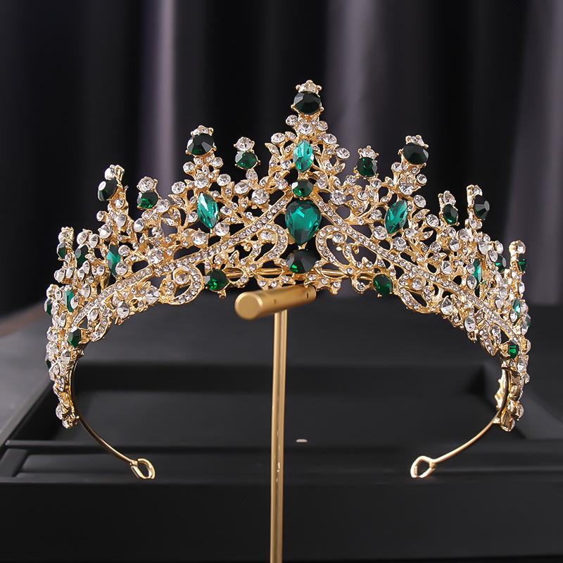 

Барокова весільна корона для волосся з кришталевими стразами: Європейські та американські весільні та вечірні аксесуари