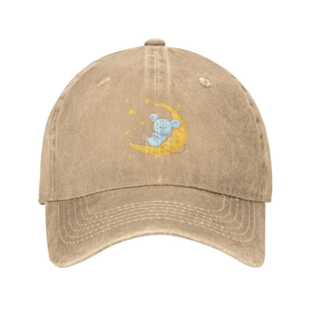 A Cute Cartoon Mouse On The Moon Baseball Cap for Unisex Women Vintage Trucker Hat Hats