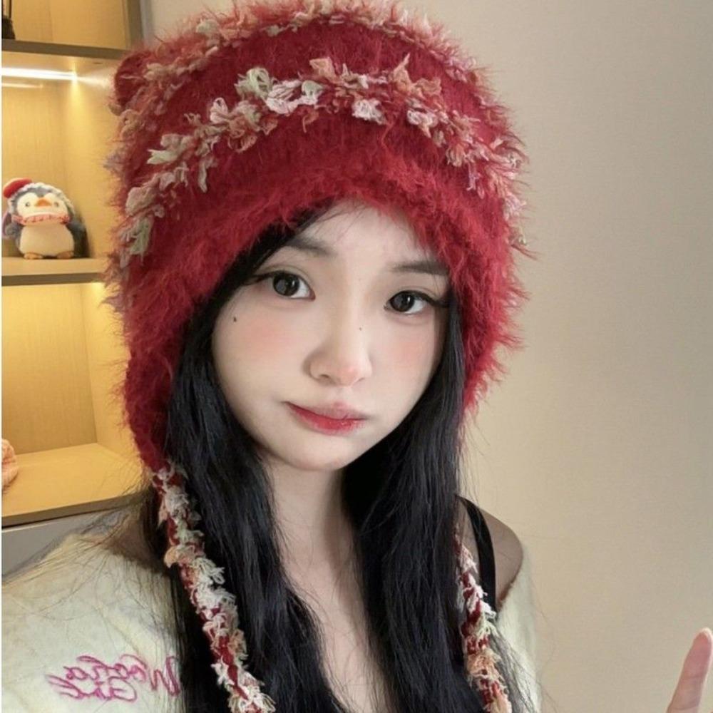Warm Knitted Cap Ear Protection Beanie Hats Cute Winter Hat  Winter