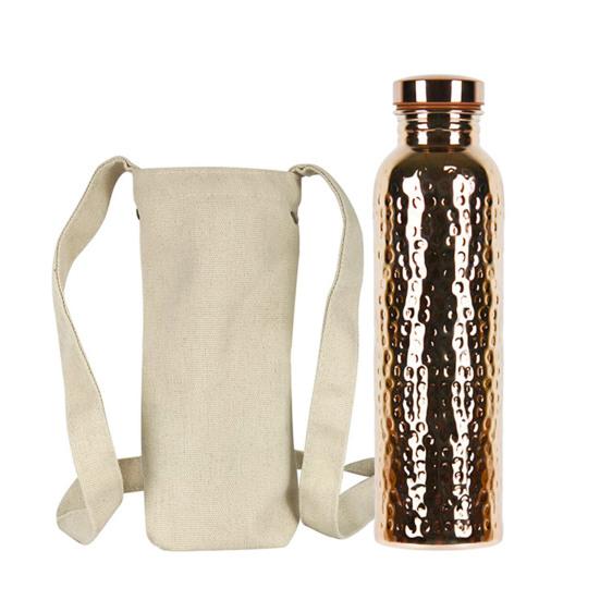 800ML Copper Sports Water Bottle Hammer Pattern Large Capacity Leakproof Portable Outdoor Cycling Gym Fitness Travel Electroplating Drinking Cup