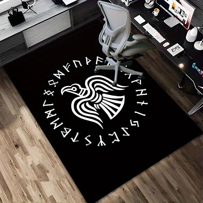 1pc Raven Runes Themed Rug for Home Decor, Non-slip Office Carpet, Chair Mat, Outdoor Mat, Christmas and Halloween Gifts-0731092