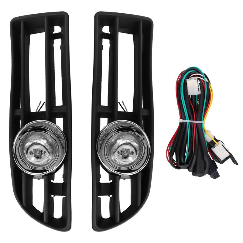 Car Front Lower Bumper Fog Lights Assembly For VW Bora Jetta MK4 1998-2004 Fog Lamp Cover Grille With Switch Harness-M53K