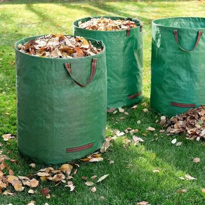 Saco de Lixo de Jardim Impermeável Saco de Folhas Grande Capacidade Reutilizável Saco de Recolha de Folhas