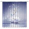 Lotus Shower Curtain BlackWhite Flower Magic Elegant Floral On Black Background Modern Simple Unique Art Women Bathroom Curtain