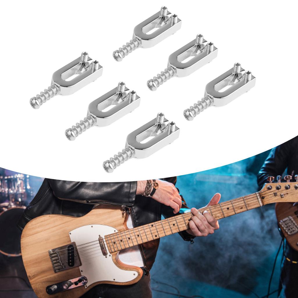 6Pcs Electric Guitar Tremolo Bridge Saddle U Shaped String Tuning Screw Saddle Accessory