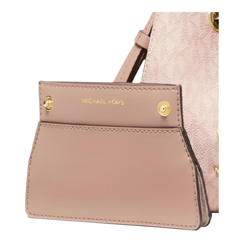 Michael Kors Handbag Mercer Gallery Series Old Flower Printed Retro Color Matching Drawstring Canvas and PU Bucket Bag Crossbody Mini Women's Pink