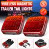 2pcs Wireless Magnetic LED Truck Tail Light Trailer Rear Light Signal Warning Brake Light for Caravans Campers Lorry Caravan RV