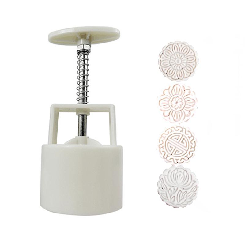 

7 шт./набір Пластикова форма для місячних пиріжків Ручний прес Форма для печива у формі квітки 50 г Інструмент для випічки DIY Пресований інструмент для різання мастики, печива, місячних пиріжків