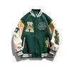 Jaqueta de Beisebol Masculina Primavera e Outono Casual Costura Bordado Uniforme de Beisebol Jaqueta de Exterior Casaco Casual Antivento Roupas Masculinas