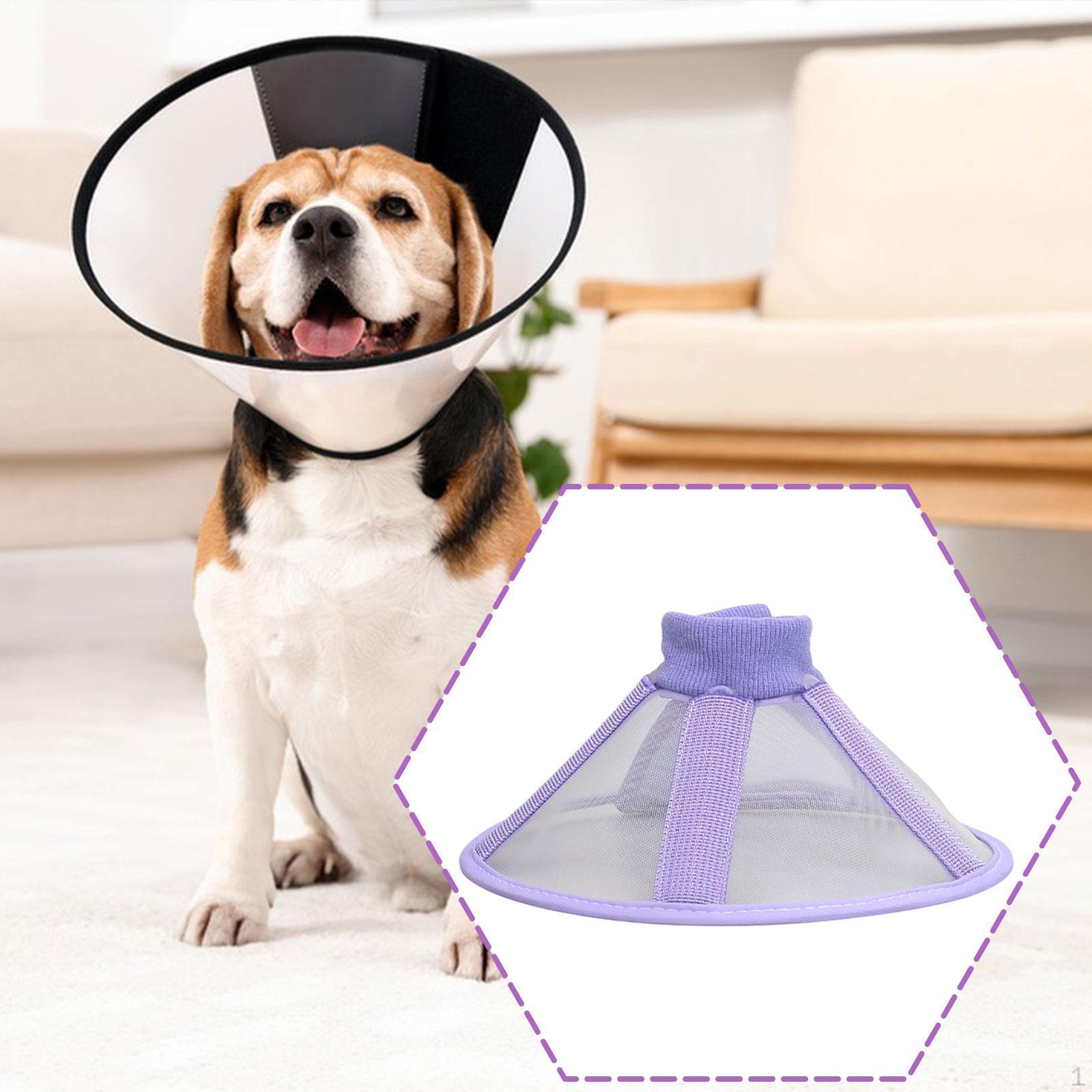 

Cat Cone Collar Soft Easy to Wear Puppy Kitten Anti Bite Recovery Purple S