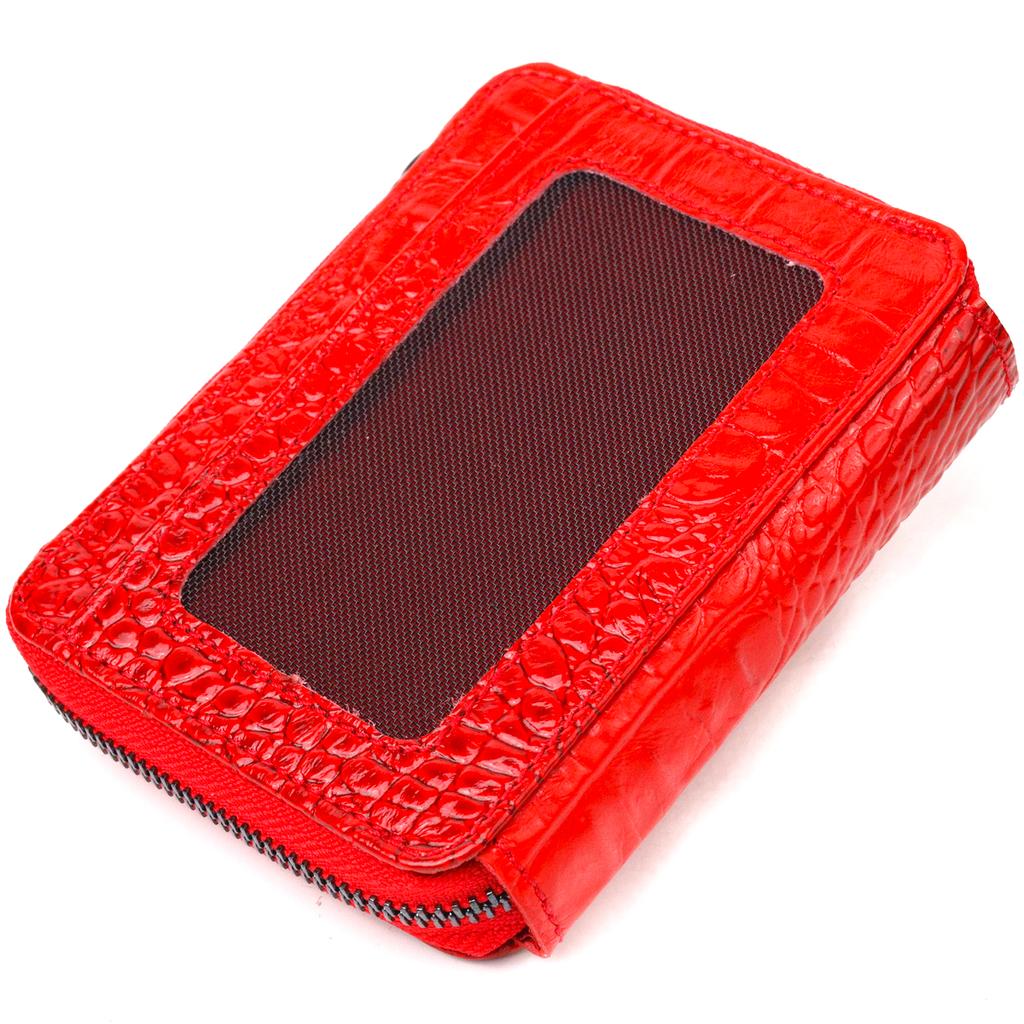 Original Women's Purse Made of Genuine Textured Leather CANPELLINI Wallet 21489 Red