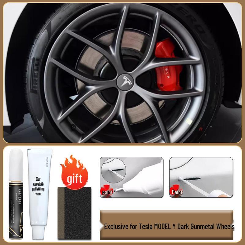 Pintura de retoque para arañazos en llantas Tesla Model Y, Accesorios de 19" y 20"
