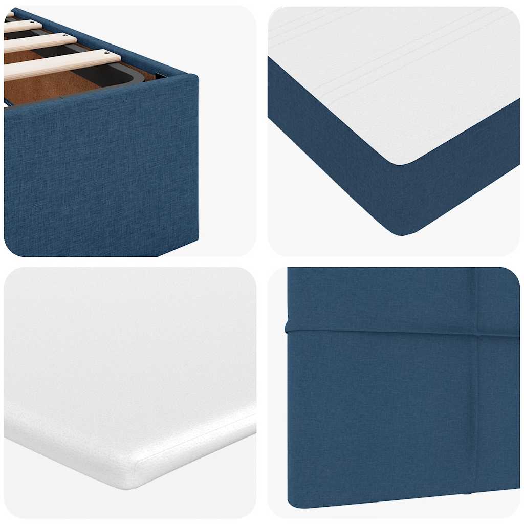 Ottoman Bed with Mattress Blue 90x200 Cm Fabric