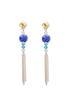Lazy N Crazy Blue Ceramic Tassel Earrings