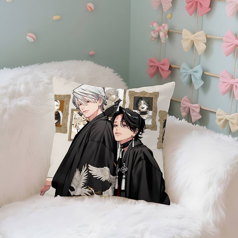 Gokurakugai Anime Pillow Case Throw Pillow Cover Nordic Vintage Style Cushion Covers Home Living Room Sofa Couch Seat