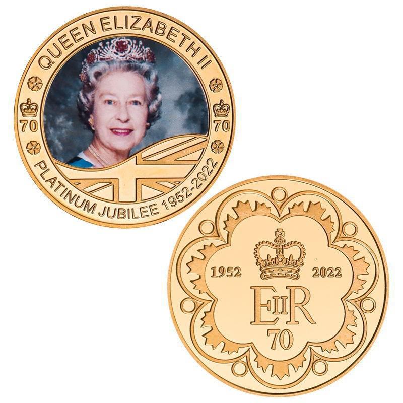 Queen Elizabeth of England, electroplated commemorative medal, craft gift coin, gold coin, commemorative coin