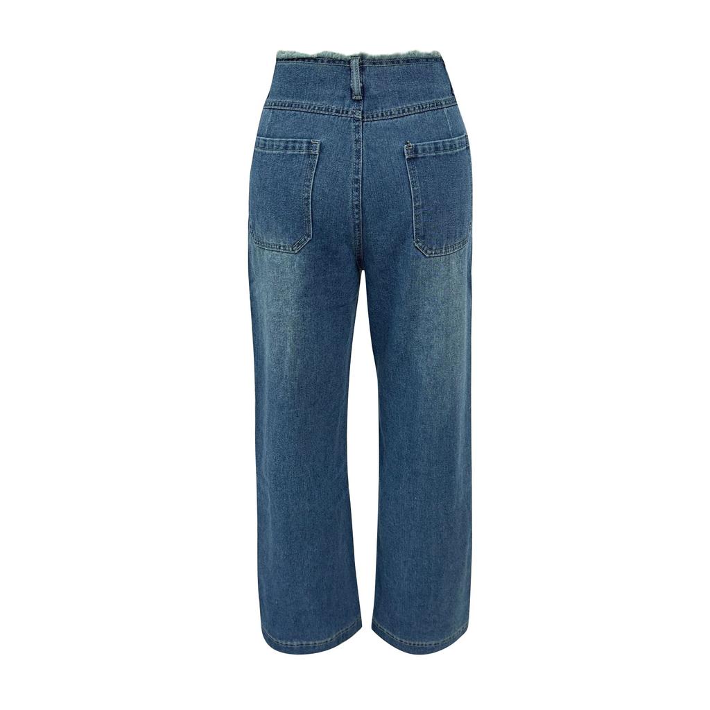 Women's Denim Classic Versatile High Waist Fashionable Trousers