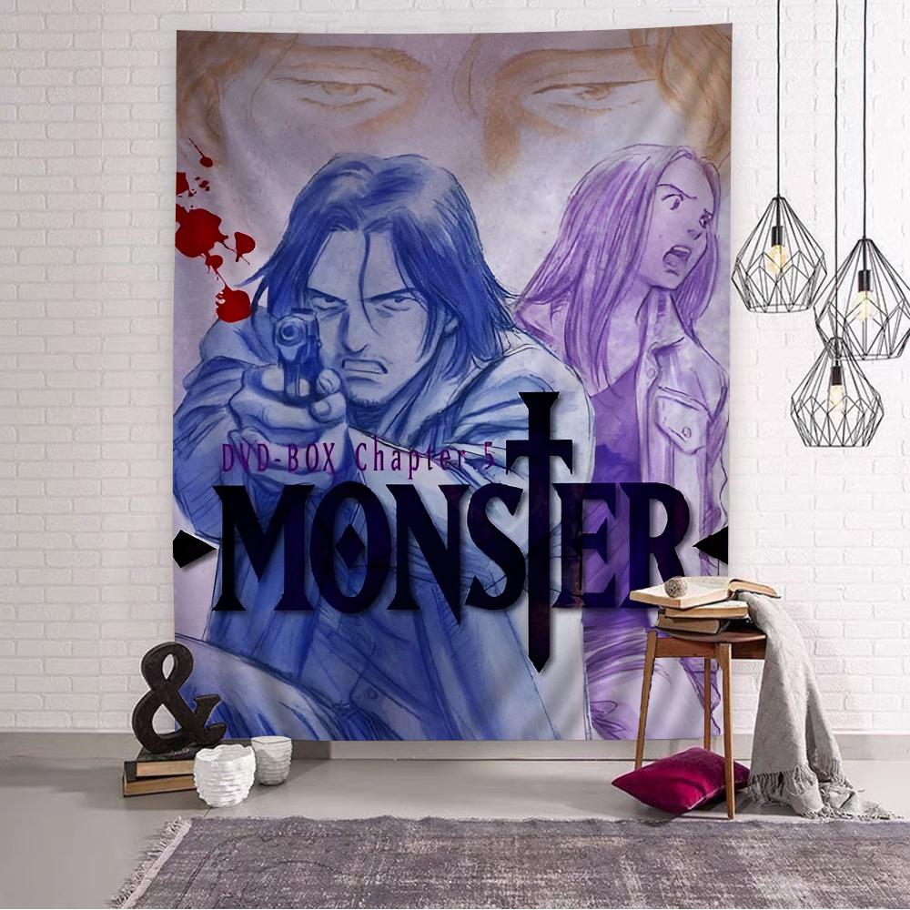 NNaoki Urasawa S Monster Anime Tapestry Art Printing Bohemian Wall Tapestries Mandala Decor Blanket