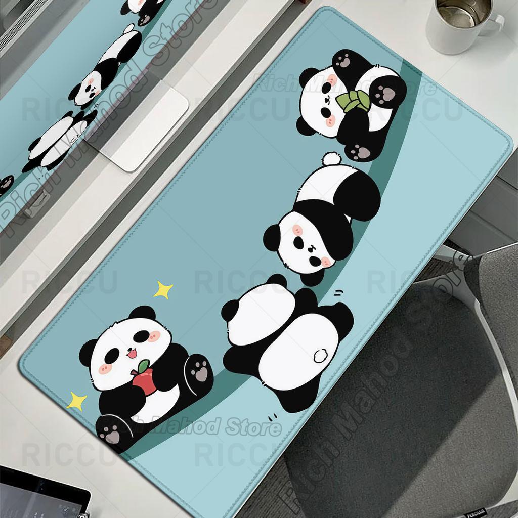 Large Mausepad Cute Panda Mousepad XXL Gamer Keyboard Mat Pc HD Desk Mats Company Mouse Pad Black White Cartoon Deskpad For Gift