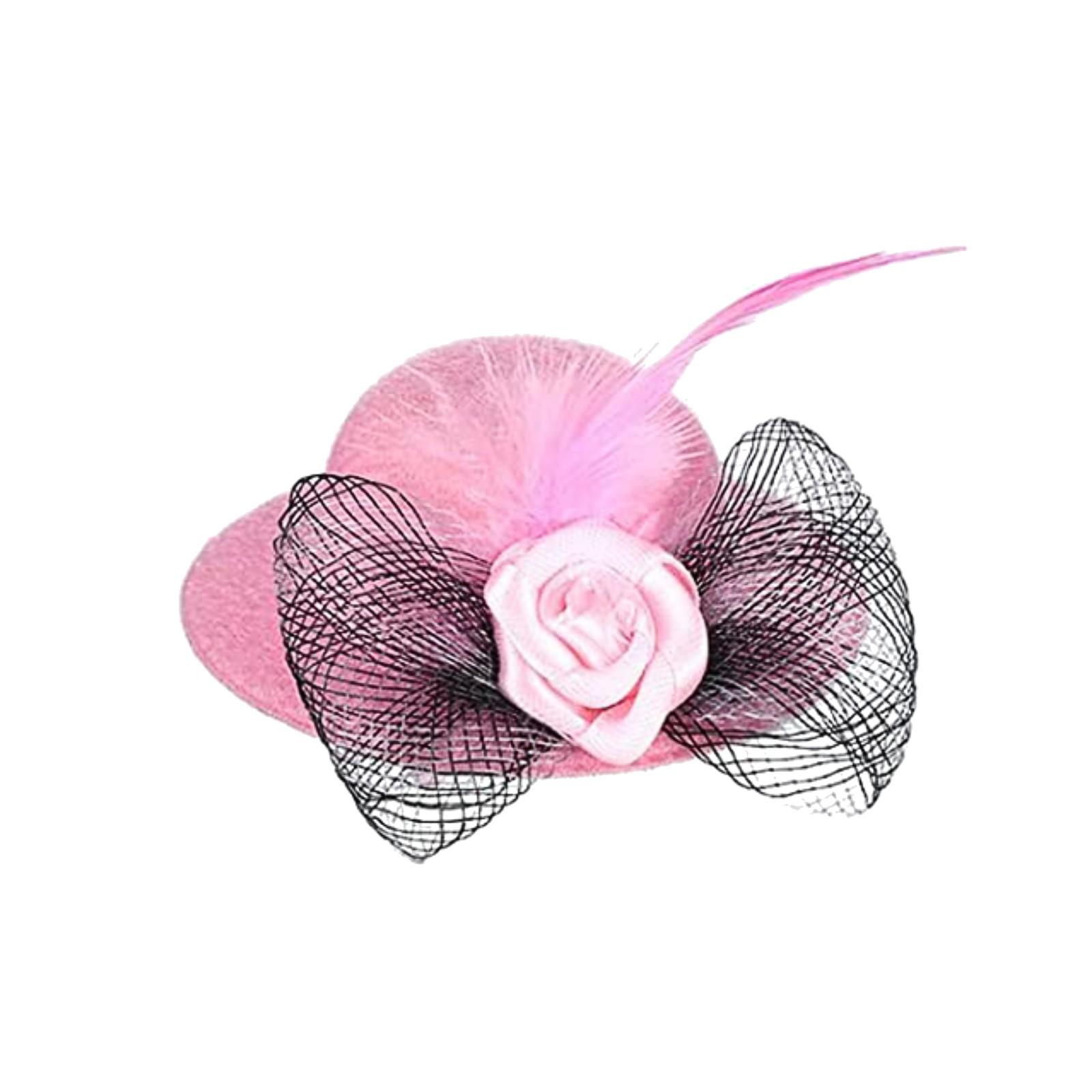 

Куриные шляпы для курицы, маленькие забавные аксессуары для курицы, цилиндр с перьями One Size розовый