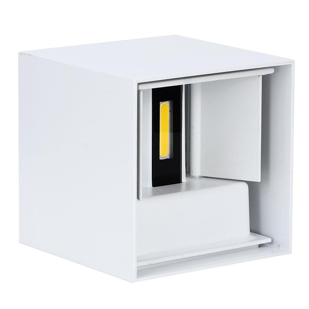 85 265V 3000 3200K Waterproof Outdoor Led Wall Lamp Square Aluminium Dimmable Light(White 6W)