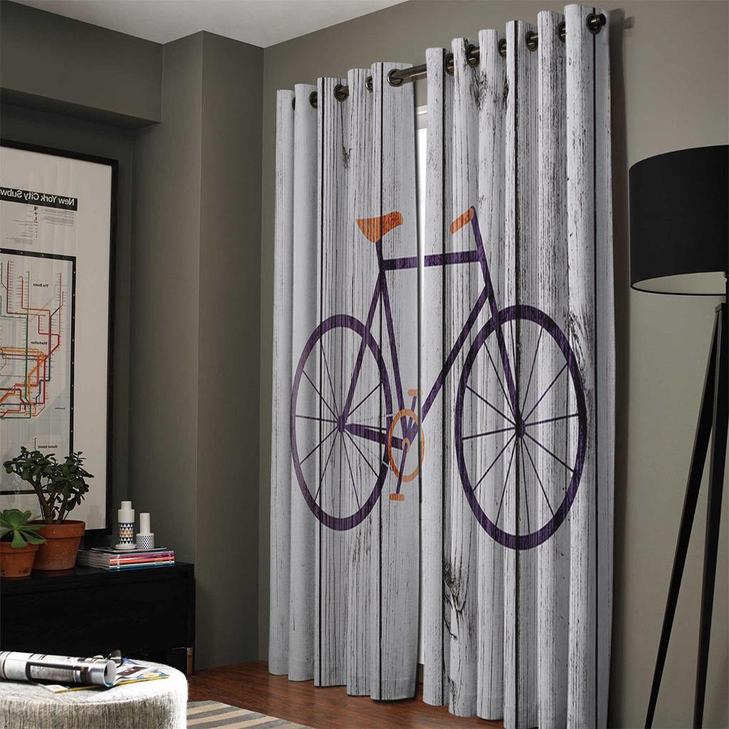 Bicycle Window Curtains Living Room Decor Curtains for Bedroom Luxury Home Decor Flat  Window