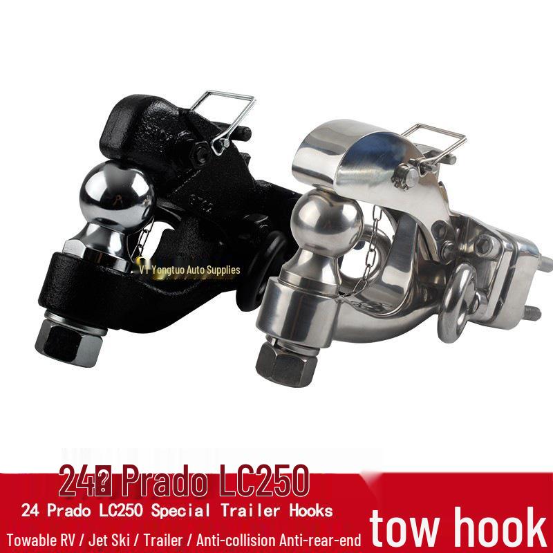 2024 Toyota Prado LC250 Trailer Hitch: Modified Tow Hook Rear Bumper with Square Hole