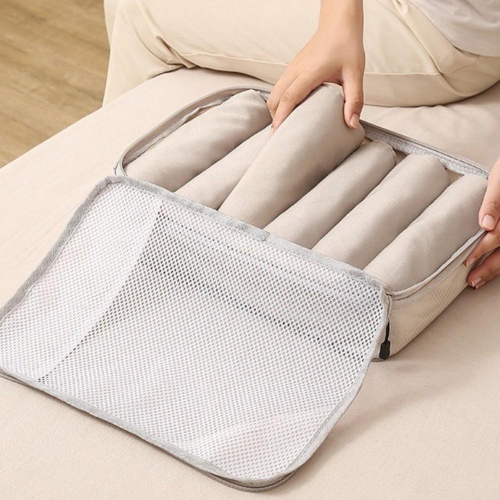 3pcs Large Capacity Travel Compression Bags Extensible Zipper Closure Travel Organizer Cubes Space Saving Multifunctional
