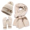 Winter Koreanischer Stil Schmetterling Schleife Hut Schal Handschuhe Set Für Mädchen Und Frauen