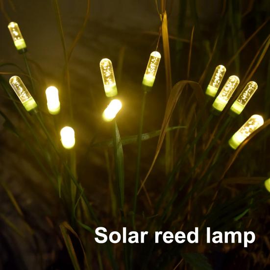 

2 шт. тростниковые солнечные садовые фонари с интеллектуальным управлением освещением, автоматическое включение/выключение IP65, водонепроницаемые уличные дорожки, украшения сада C