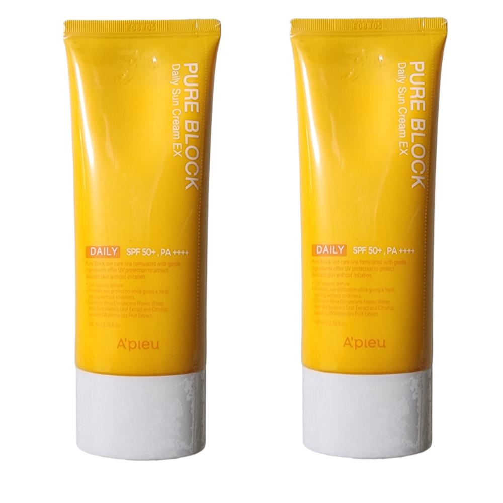 A’PIEU Pure Block Natural Daily Sun Cream EX SPF50 PA++++ 50 мл × 2