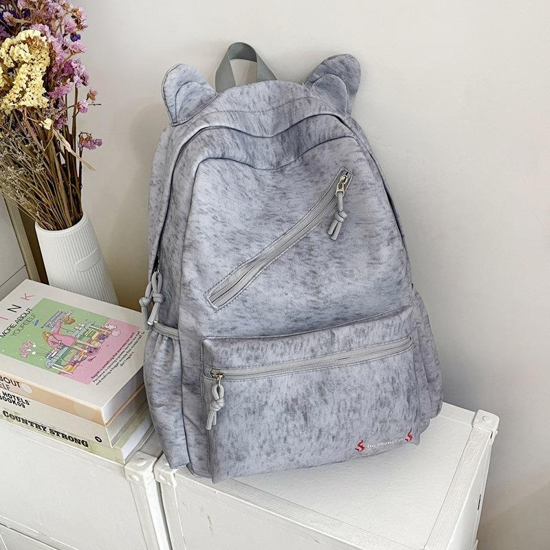 Schoolbag1011 New Korean Style Relaxed Simple Double Shoulder Backpack Japanese Style School Bag High Aesthetic Backpack for Middle and University