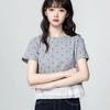 Women Polka Dot Lace Patchwork Short Sleeve T Shirt Casual Loose Top