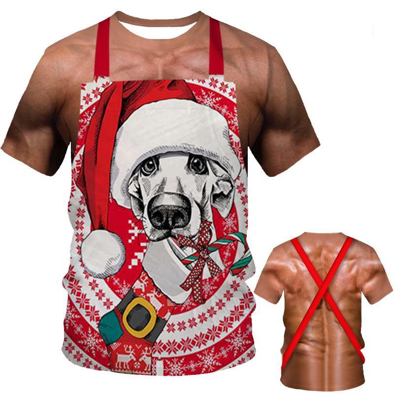 New Muscle Man Christmas Funny 3D Printed Mens T-shirt Fashion T-Shirt Casual Men Women Kids Tees Top