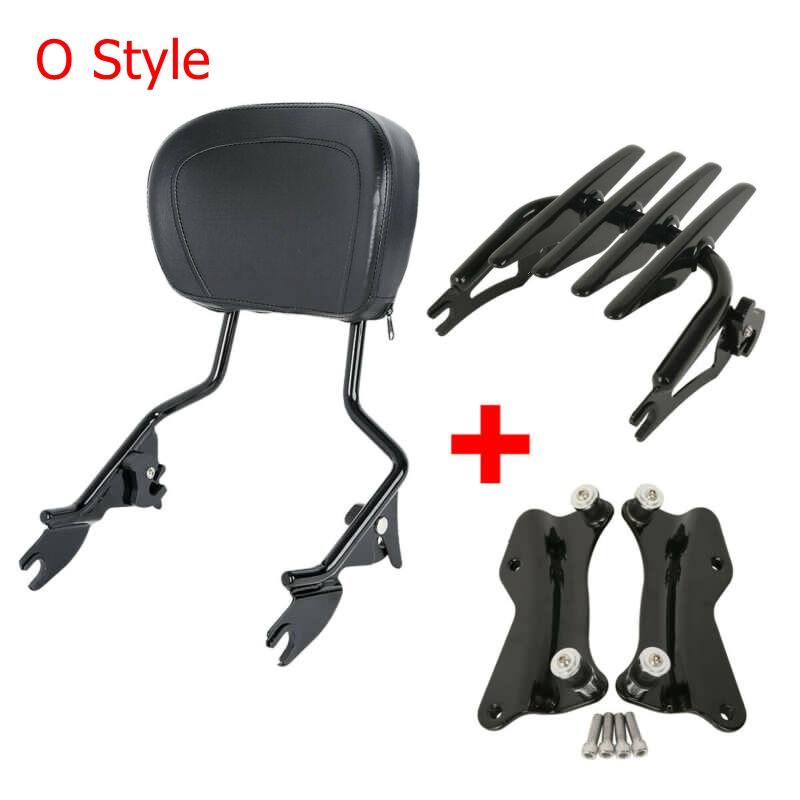 Motorcycle Detachable Backrest Sissy Bar Luggage Rack For Harley Road King Street Glide Electra Glide Standard CVO 2014-2024
