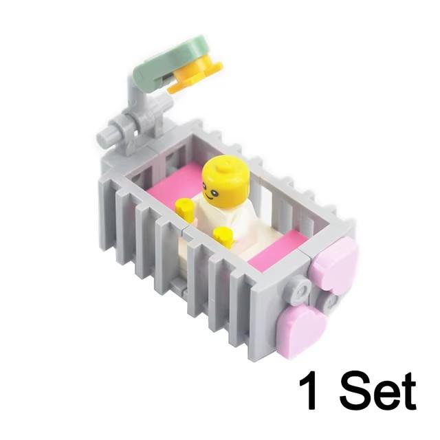 City Furniture Bed Series Creative Bricks TV Kitchen Bedroom Bathroom Parts Basketball Stand DIY Kits Kids Toys Building Blocks