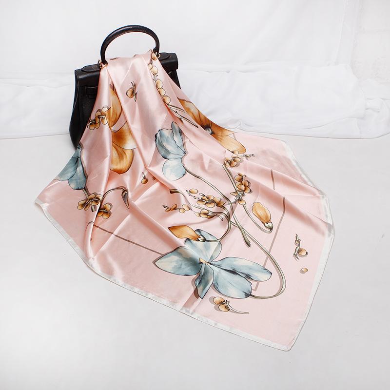 

Высококачественные роскошные шелковые шарфы, повязка на голову, шарфы, шейный шарф для женщин, шелковый шарф с цепочкой, женская декоративная шаль 90*90cm