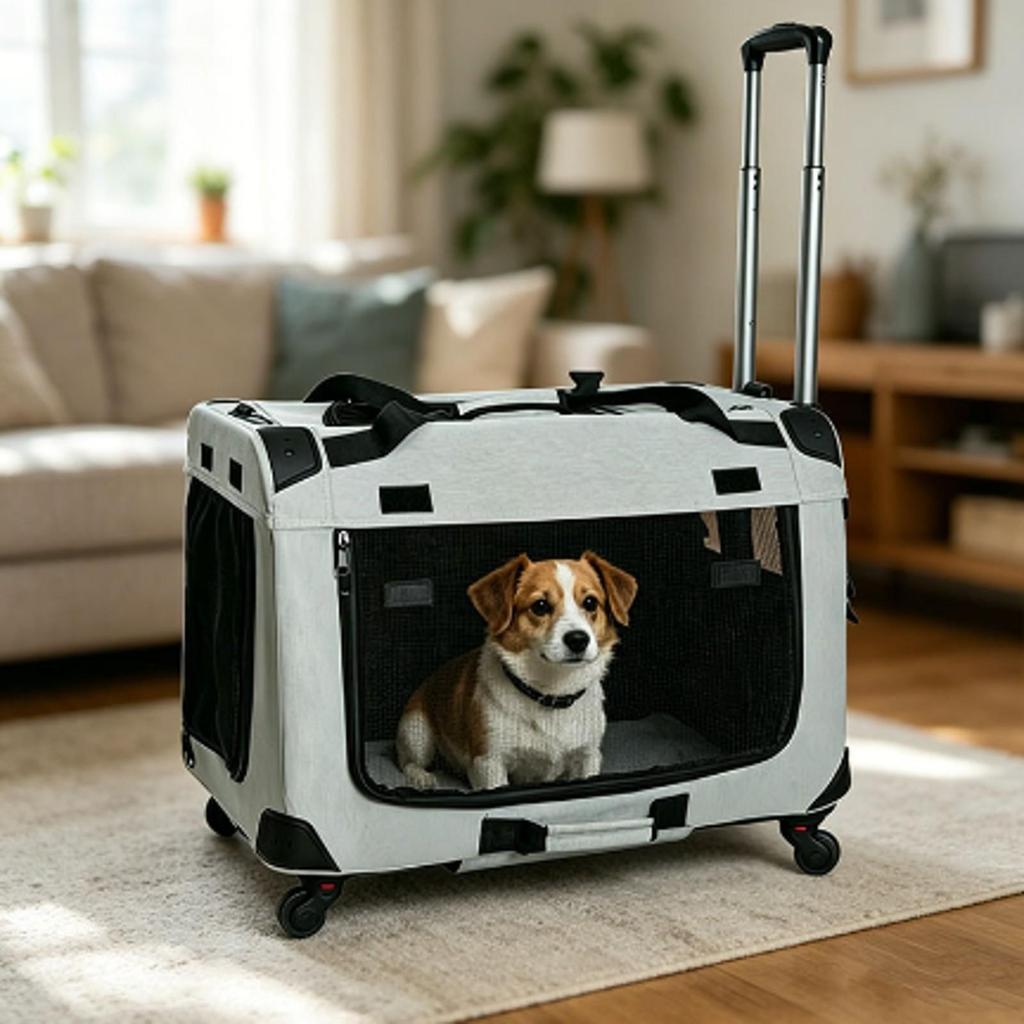 Pet Carrier Backpack with Wheels Soft-Lined Sturdy for Cats
