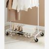 SONGMICS Clothes Rail, Clothes Rack on Wheels, Heavy-Duty Clothing Rail, Holds 90 kg, Industrial Design, Coat Stand with 1 Hanging Rail and Shelf