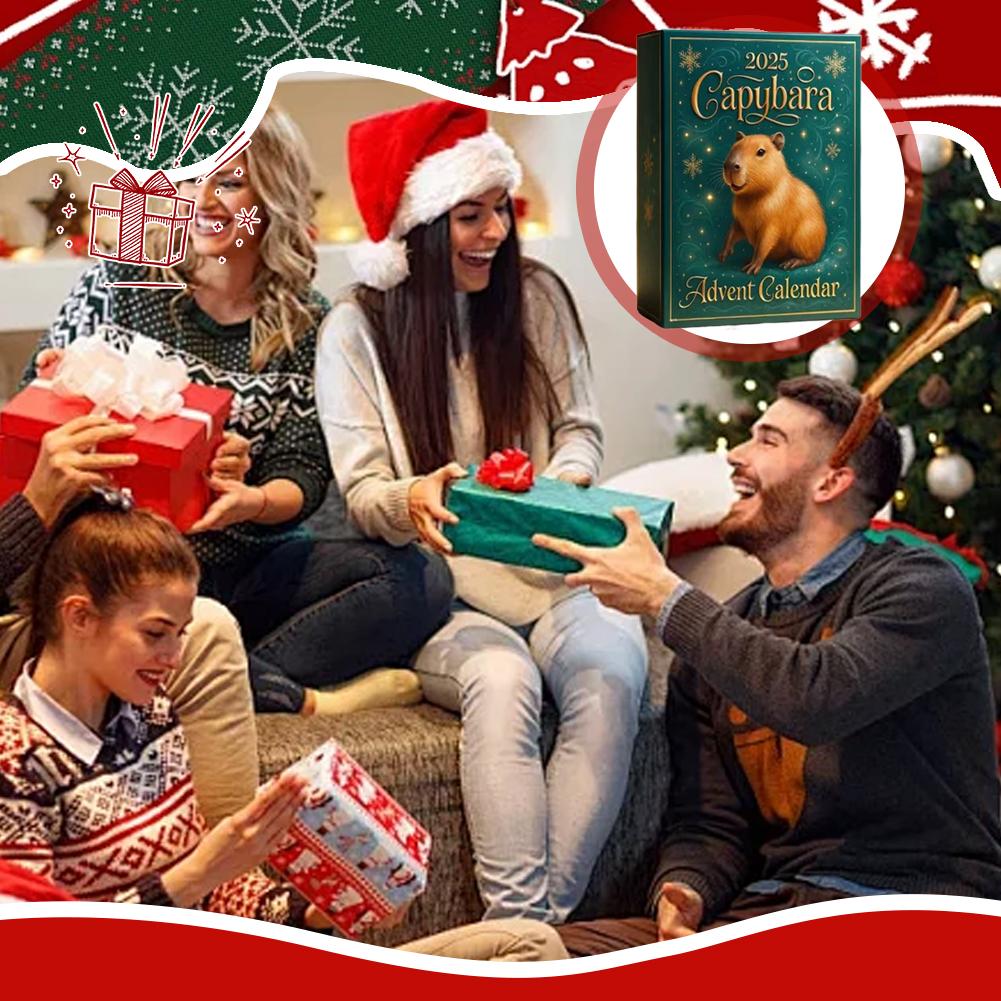 Capybara 24 Days Christmas Countdown Calendar 2D Acrylic Pendant Advent Calendar Xmas Surprise Gifts Tree Decoration