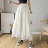 Women's Chiffon Wide Leg Pants Temperament Silky Chiffon Lined Wide Leg Skirt Pants