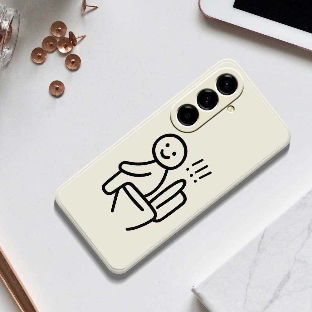 For Samsung Galaxy A56 5G Case Stickman Toilet Pattern Printing Straight Edge TPU Phone Back Cover